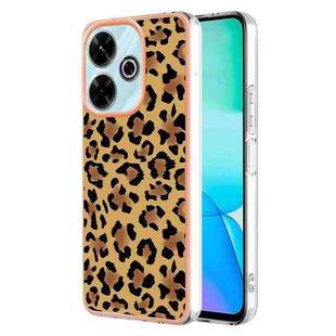 For Redmi 13 4G Electroplating Marble Dual-side IMD Phone Case(Leopard Print)