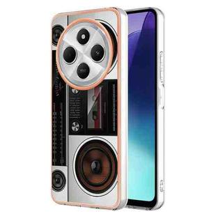 For Redmi 14C 4G Electroplating Marble Dual-side IMD Phone Case(Retro Radio)