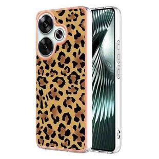 For Xiaomi Poco F6 5G Electroplating Marble Dual-side IMD Phone Case(Leopard Print)