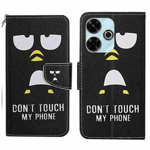 For Xiaomi Redmi 13 4G Colored Drawing Pattern Leather Phone Case(Penguin)