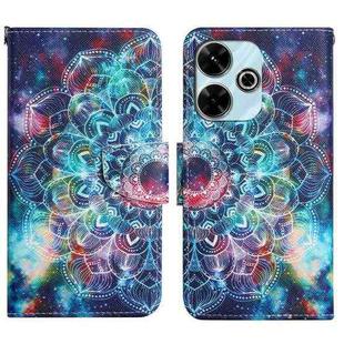 For Xiaomi Redmi 13 4G Colored Drawing Pattern Leather Phone Case(Star Mandala)