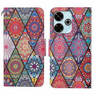 For Xiaomi Redmi 13 4G Colored Drawing Pattern Leather Phone Case(Diamond Totem)