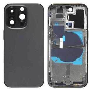 For iPhone 14 Pro Battery Back Cover with Power + Volume Flex Cable + Wireless Charging Module, Version:China Version(Black)
