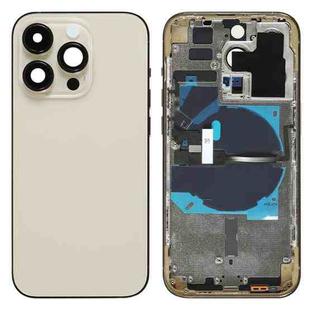 For iPhone 14 Pro Battery Back Cover with Power + Volume Flex Cable + Wireless Charging Module, Version:CE EU Version(Gold)