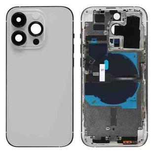 For iPhone 14 Pro Battery Back Cover with Power + Volume Flex Cable + Wireless Charging Module, Version:US Version(Silver)