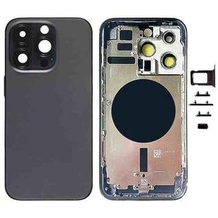 For iPhone 14 Pro Battery Back Cover with Side Keys & Card Tray, Version:US Version(Black)