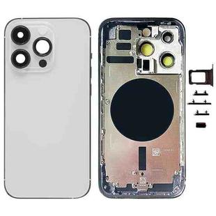 For iPhone 14 Pro Battery Back Cover with Side Keys & Card Tray, Version:US Version(Silver)