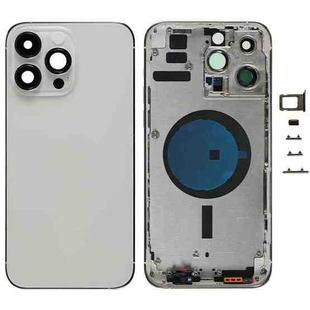 For iPhone 14 Pro Max Battery Back Cover with Side Keys & Card Tray, Version:US Version(Silver)