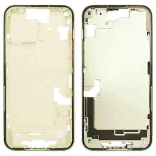 For iPhone 15 Middle Frame Bezel Plate with Side Keys + Card Tray, Version:US Version(Yellow)