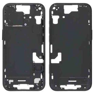 For iPhone 15 Middle Frame Bezel Plate with Side Keys + Card Tray, Version:China Version(Black)