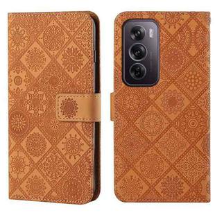 For OPPO Reno12 Pro Global Ethnic Style Embossed Pattern Leather Phone Case(Brown)