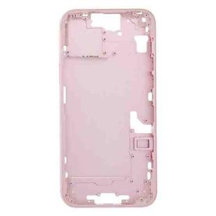 For iPhone 15 Plus Middle Frame Bezel Plate with Side Keys + Card Tray, Version:CE EU Version(Pink)