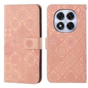 For Redmi Note 14 Pro 5G Ethnic Style Embossed Pattern Leather Phone Case(Pink)