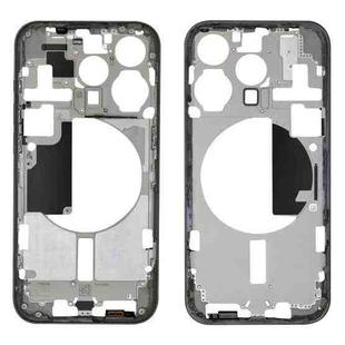 For iPhone 15 Pro Middle Frame Bezel Plate with Side Keys + Card Tray, Version:China Version(Black)