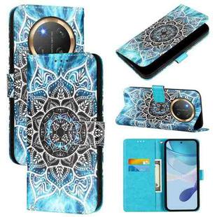 For Honor X9c 5G Colored Drawing Pattern Plain Weave Leather Phone Case(Undersea Mandala)