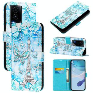 For Honor GT Colored Drawing Pattern Plain Weave Leather Phone Case(Tower Butterfly)