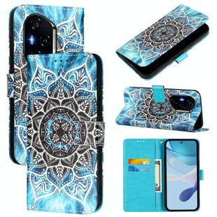 For Honor 300 Pro / 300 Ultra Colored Drawing Pattern Plain Weave Leather Phone Case(Undersea Mandala)