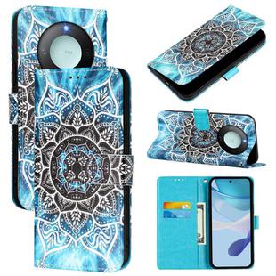 For Honor X9c Smart 5G Colored Drawing Pattern Plain Weave Leather Phone Case(Undersea Mandala)
