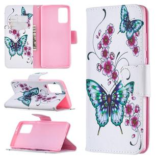 For Samsung Galaxy Note20 Colored Drawing Pattern Horizontal Flip Leather Case with Holder & Card Slots & Wallet(Peach Blossom and Butterfly)