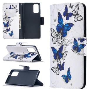 For Samsung Galaxy Note20 Colored Drawing Pattern Horizontal Flip Leather Case with Holder & Card Slots & Wallet(Butterflies)