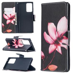 For Samsung Galaxy Note20 Ultra Colored Drawing Pattern Horizontal Flip Leather Case with Holder & Card Slots & Wallet(Lotus)