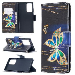For Samsung Galaxy Note20 Ultra Colored Drawing Pattern Horizontal Flip Leather Case with Holder & Card Slots & Wallet(Big Butterfly)