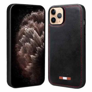 For iPhone 11 Pro Max VIETAO Plain Leather Stitching PU Phone Case(Black)
