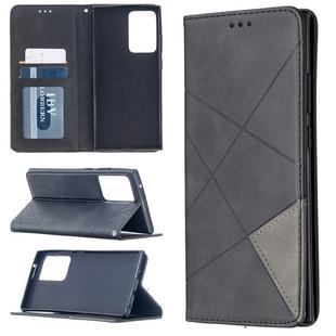For Samsung Galaxy Note 20 Ultra Rhombus Texture Horizontal Flip Magnetic Leather Case with Holder & Card Slots & Wallet(Black)