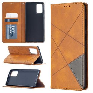 For Samsung Galaxy Note 20 Rhombus Texture Horizontal Flip Magnetic Leather Case with Holder & Card Slots & Wallet(Yellow)