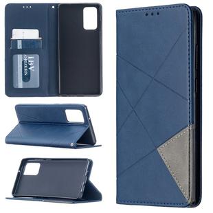 For Samsung Galaxy Note 20 Rhombus Texture Horizontal Flip Magnetic Leather Case with Holder & Card Slots & Wallet(Blue)