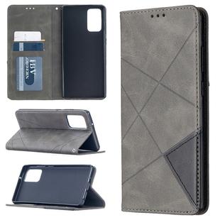 For Samsung Galaxy Note 20 Rhombus Texture Horizontal Flip Magnetic Leather Case with Holder & Card Slots & Wallet(Grey)