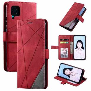 For Huawei P40 Lite Skin Feel Splicing Horizontal Flip Leather Case with Holder & Card Slots & Wallet & Photo Frame(Red)