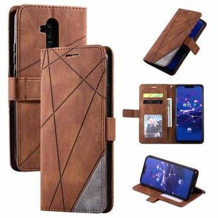 For Huawei Mate 20 Lite Skin Feel Splicing Horizontal Flip Leather Case with Holder & Card Slots & Wallet & Photo Frame(Brown)