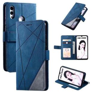 For Huawei Honor 10 Lite Skin Feel Splicing Horizontal Flip Leather Case with Holder & Card Slots & Wallet & Photo Frame(Blue)