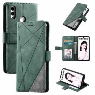 For Huawei Honor 10 Lite Skin Feel Splicing Horizontal Flip Leather Case with Holder & Card Slots & Wallet & Photo Frame(Green)