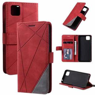 For Huawei Y5p / Honor 9s Skin Feel Splicing Horizontal Flip Leather Case with Holder & Card Slots & Wallet & Photo Frame(Red)