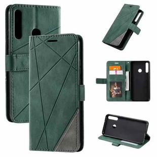 For Huawei P40 Lite E / Y7p / Honor 9C Skin Feel Splicing Horizontal Flip Leather Case with Holder & Card Slots & Wallet & Photo Frame(Green)