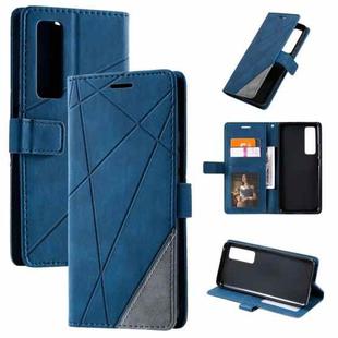 For Huawei nova 7 Pro 5G Skin Feel Splicing Horizontal Flip Leather Case with Holder & Card Slots & Wallet & Photo Frame(Blue)
