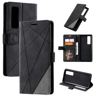 For Huawei nova 7 Pro 5G Skin Feel Splicing Horizontal Flip Leather Case with Holder & Card Slots & Wallet & Photo Frame(Black)