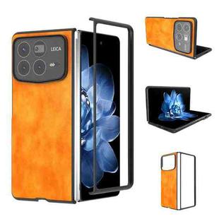 For Xiaomi Mix Fold 4 Dual Color Lichi Texture PU Phone Case(Orange)