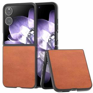 For Xiaomi Mix Flip Black Edge Two-color Calf Texture PU Phone Case(Brown)