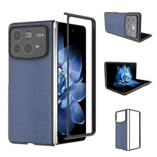 For Xiaomi Mix Fold 4 Black Frame Carbon Fiber Texture PU Phone Case(Sky Blue)