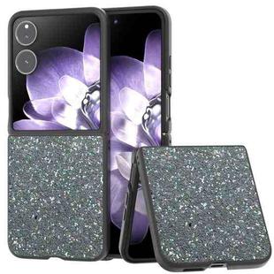 For Xiaomi Mix Flip Black Frame Colorful Glitter Phone Case(Black Green)