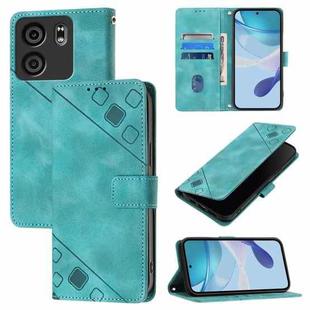 For BLU View 5 Skin-feel Embossed Leather Phone Case(Green)