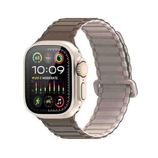 For Apple Watch Ultra 2 49mm DUX DUCIS KJ Series Magnetic Buckle Silicone Watch Band(Brown Grey)