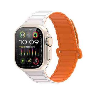 For Apple Watch Series 3 42mm DUX DUCIS KJ Series Magnetic Buckle Silicone Watch Band(Starlight Orange)