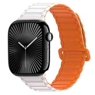 For Apple Watch Series 10 42mm DUX DUCIS KJ Series Magnetic Buckle Silicone Watch Band(Starlight Orange)