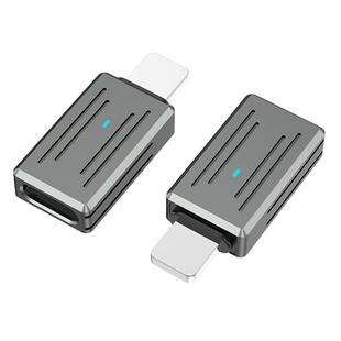 8 Pin Male to USB-C / Type-C Female Zinc Alloy PD Adapter, Support Fast Charging / Data Transmission(Gun Metal)