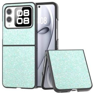 For Huawei nova Flip Black Frame Colorful Glitter Phone Case(Light Green)
