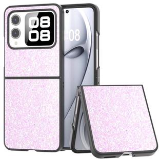 For Huawei nova Flip Black Frame Colorful Glitter Phone Case(Glitter Pink)